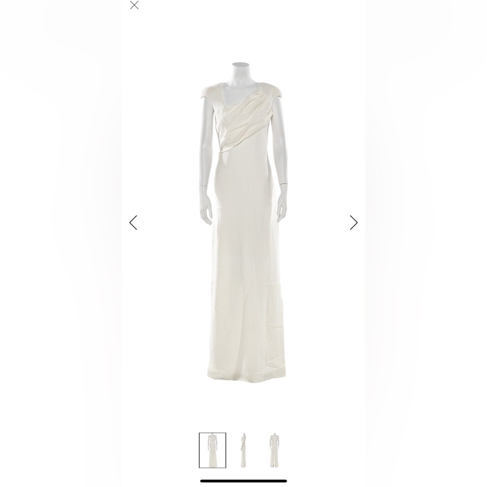 ✨ Iconic TOM FORD Gwnyeth Paltrow Oscar Ivory Silk Gown / Asymmetrical neck ✨ - Picture 6 of 8